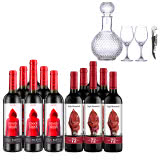 西班牙奥兰小红帽干红葡萄酒750ml*6+西班牙奥兰变色龙72慕合怀特干红葡萄酒750ml*6+酒具套装